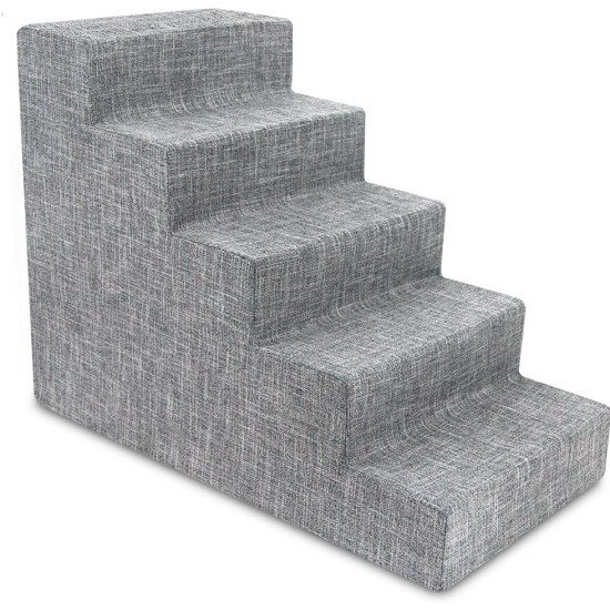 Best Pet Supplies 3-Step CertiPUR-US Certified Foam Pet Stairs/Steps, 18 x 15 x 13-Inch, Gray Linen Best Pet Supplies 3-Step CertiPUR-US Certified Foam Pet Stairs/Steps, 18 x 15 x 13-Inch, Gray Linen
