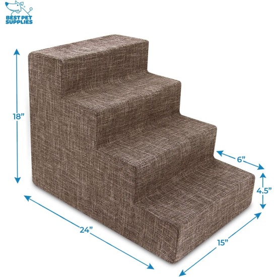 Best Pet Supplies 3-Step CertiPUR-US Certified Foam Pet Stairs/Steps, 18 x 15 x 13-Inch, Gray Linen Best Pet Supplies 3-Step CertiPUR-US Certified Foam Pet Stairs/Steps, 18 x 15 x 13-Inch, Gray Linen