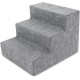 Best Pet Supplies 3-Step CertiPUR-US Certified Foam Pet Stairs/Steps, 18 x 15 x 13-Inch, Gray Linen