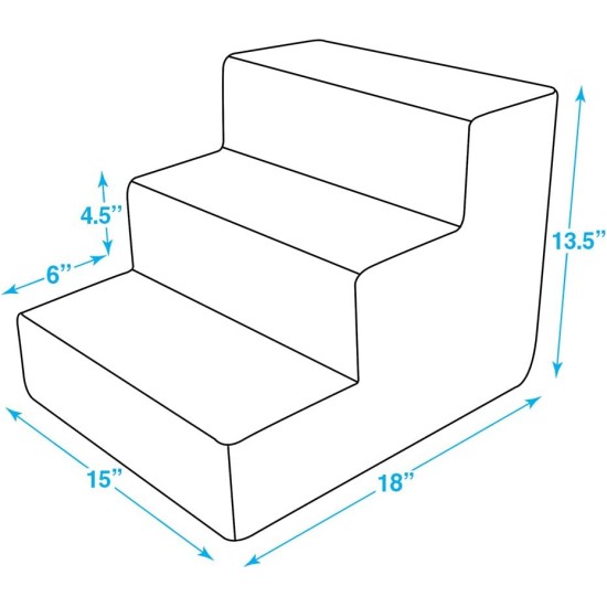 Best Pet Supplies CertiPUR-US Certified Foam Pet Stairs for Dogs and Cats Brown Canvas 3 Steps (H:13.5") Best Pet Supplies CertiPUR-US Certified Foam Pet Stairs for Dogs and Cats Brown Canvas 3 Steps (H:13.5")