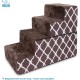 Best Pet Supplies FOLDING FOAM STAIR COVER BROWN GRID PRINT 4 TIER (H:22") Best Pet Supplies FOLDING FOAM STAIR COVER BROWN GRID PRINT 4 TIER (H:22")