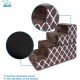 Best Pet Supplies FOLDING FOAM STAIR COVER BROWN GRID PRINT 4 TIER (H:22") Best Pet Supplies FOLDING FOAM STAIR COVER BROWN GRID PRINT 4 TIER (H:22")