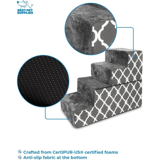 Best Pet Supplies Foldable Foam Pet Stairs for Small Dogs and Cats, Portable Ramp Stairs for Couch, Sofa and Bunk Bed Climbing, Non-Slip Balanced Indoor Support, Paw Proof - Best Pet Supplies Foldable Foam Pet Stairs for Small Dogs and Cats, Portable Ramp Stairs for Couch, Sofa and Bunk Bed Climbing, Non-Slip Balanced Indoor Support, Paw Proof -