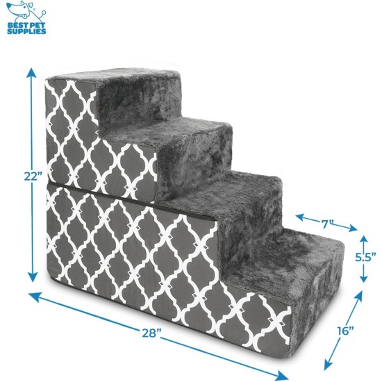Best Pet Supplies Foldable Foam Pet Stairs for Small Dogs and Cats, Portable Ramp Stairs for Couch, Sofa and Bunk Bed Climbing, Non-Slip Balanced Indoor Support, Paw Proof - Best Pet Supplies Foldable Foam Pet Stairs for Small Dogs and Cats, Portable Ramp Stairs for Couch, Sofa and Bunk Bed Climbing, Non-Slip Balanced Indoor Support, Paw Proof -