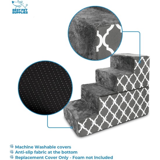Best Pet Supplies Foldable Foam Pet Stairs for Small Dogs and Cats, Portable Ramp Stairs for Couch, Sofa and Bunk Bed Climbing, Non-Slip Balanced Indoor Support, Paw Proof - Best Pet Supplies Foldable Foam Pet Stairs for Small Dogs and Cats, Portable Ramp Stairs for Couch, Sofa and Bunk Bed Climbing, Non-Slip Balanced Indoor Support, Paw Proof -