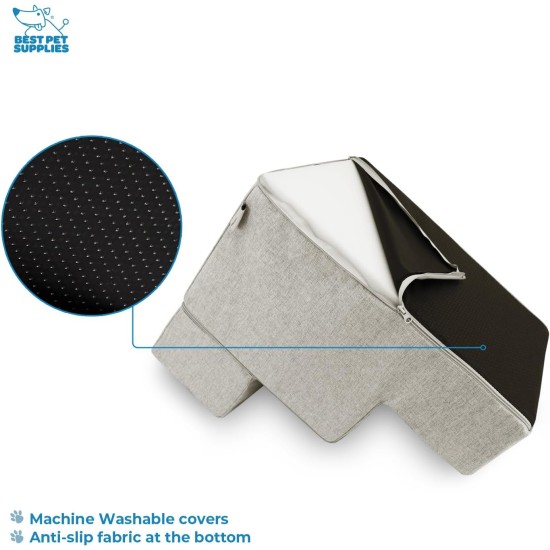 Best Pet Supplies Foldable Foam Pet Stairs for Small Dogs and Cats, Portable Ramp Stairs for Couch, Sofa and Bunk Bed Climbing, Non-Slip Balanced Indoor Support, Paw Proof - Best Pet Supplies Foldable Foam Pet Stairs for Small Dogs and Cats, Portable Ramp Stairs for Couch, Sofa and Bunk Bed Climbing, Non-Slip Balanced Indoor Support, Paw Proof -
