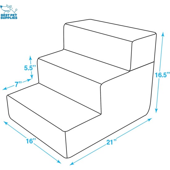 Best Pet Supplies Foldable Foam Pet Stairs for Small Dogs and Cats, Portable Ramp Stairs for Couch, Sofa and Bunk Bed Climbing, Non-Slip Balanced Indoor Support, Paw Proof - Best Pet Supplies Foldable Foam Pet Stairs for Small Dogs and Cats, Portable Ramp Stairs for Couch, Sofa and Bunk Bed Climbing, Non-Slip Balanced Indoor Support, Paw Proof -