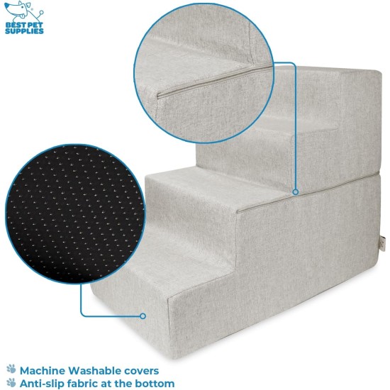 Best Pet Supplies Foldable Foam Pet Stairs for Small Dogs and Cats, Portable Ramp Stairs for Couch, Sofa and Bunk Bed Climbing, Non-Slip Balanced Indoor Support, Paw Proof - Best Pet Supplies Foldable Foam Pet Stairs for Small Dogs and Cats, Portable Ramp Stairs for Couch, Sofa and Bunk Bed Climbing, Non-Slip Balanced Indoor Support, Paw Proof -