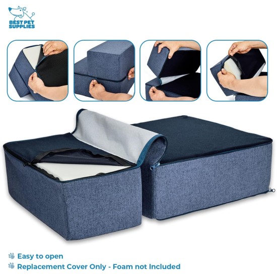 Best Pet Supplies Foldable Foam Pet Stairs for Small Dogs and Cats, Portable Ramp Stairs for Couch, Sofa and Bunk Bed Climbing, Non-Slip Balanced Indoor Support, Paw Proof - Best Pet Supplies Foldable Foam Pet Stairs for Small Dogs and Cats, Portable Ramp Stairs for Couch, Sofa and Bunk Bed Climbing, Non-Slip Balanced Indoor Support, Paw Proof -