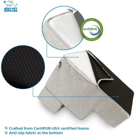 Best Pet Supplies Foldable Foam Pet Stairs for Small Dogs and Cats, Portable Ramp Stairs for Couch, Sofa and Bunk Bed Climbing, Non-Slip Balanced Indoor Support, Paw Proof - Best Pet Supplies Foldable Foam Pet Stairs for Small Dogs and Cats, Portable Ramp Stairs for Couch, Sofa and Bunk Bed Climbing, Non-Slip Balanced Indoor Support, Paw Proof -