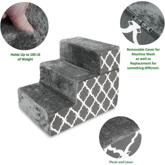 Best Pet Supplies Foldable Foam Pet Stairs for Small Dogs and Cats, Portable Ramp Stairs for Couch, Sofa and Bunk Bed Climbing, Non-Slip Balanced Indoor Support, Paw Proof - Best Pet Supplies Foldable Foam Pet Stairs for Small Dogs and Cats, Portable Ramp Stairs for Couch, Sofa and Bunk Bed Climbing, Non-Slip Balanced Indoor Support, Paw Proof -