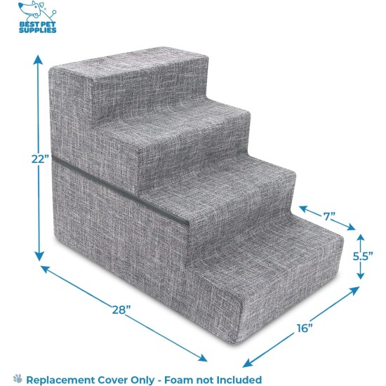 Best Pet Supplies Foldable Foam Pet Stairs for Small Dogs and Cats, Portable Ramp Stairs for Couch, Sofa and Bunk Bed Climbing, Non-Slip Balanced Indoor Support, Paw Proof - Best Pet Supplies Foldable Foam Pet Stairs for Small Dogs and Cats, Portable Ramp Stairs for Couch, Sofa and Bunk Bed Climbing, Non-Slip Balanced Indoor Support, Paw Proof -