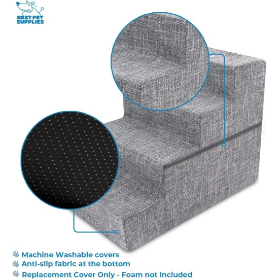 Best Pet Supplies Foldable Foam Pet Stairs for Small Dogs and Cats, Portable Ramp Stairs for Couch, Sofa and Bunk Bed Climbing, Non-Slip Balanced Indoor Support, Paw Proof - Best Pet Supplies Foldable Foam Pet Stairs for Small Dogs and Cats, Portable Ramp Stairs for Couch, Sofa and Bunk Bed Climbing, Non-Slip Balanced Indoor Support, Paw Proof -