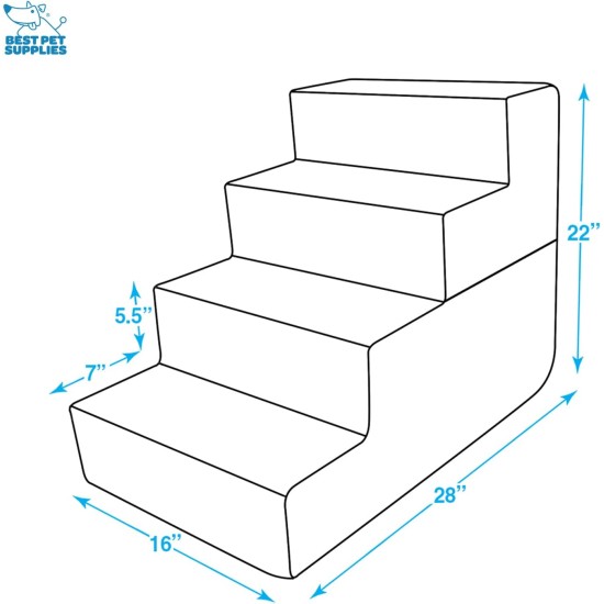 Best Pet Supplies Foldable Foam Pet Stairs for Small Dogs and Cats, Portable Ramp Stairs for Couch, Sofa and Bunk Bed Climbing, Non-Slip Balanced Indoor Support, Paw Proof - Best Pet Supplies Foldable Foam Pet Stairs for Small Dogs and Cats, Portable Ramp Stairs for Couch, Sofa and Bunk Bed Climbing, Non-Slip Balanced Indoor Support, Paw Proof -