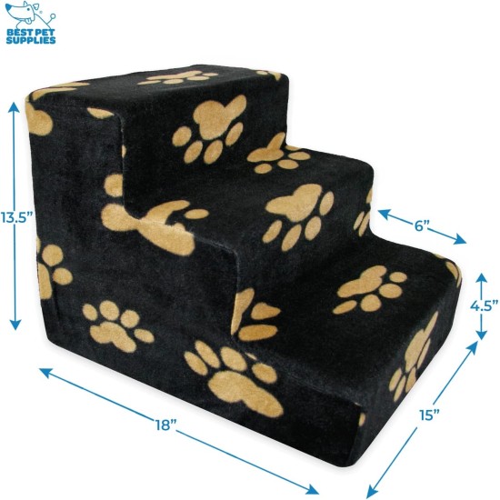 Best Pet Supplies Foldable Foam Pet Stairs for Small Dogs and Cats, Portable Ramp Stairs for Couch, Sofa and Bunk Bed Climbing, Non-Slip Balanced Indoor Support, Paw Proof - Best Pet Supplies Foldable Foam Pet Stairs for Small Dogs and Cats, Portable Ramp Stairs for Couch, Sofa and Bunk Bed Climbing, Non-Slip Balanced Indoor Support, Paw Proof -