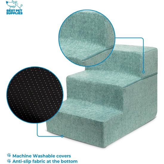 Best Pet Supplies Foldable Foam Pet Stairs for Small Dogs and Cats, Portable Ramp Stairs for Couch, Sofa and Bunk Bed Climbing, Non-Slip Balanced Indoor Support, Paw Proof - Best Pet Supplies Foldable Foam Pet Stairs for Small Dogs and Cats, Portable Ramp Stairs for Couch, Sofa and Bunk Bed Climbing, Non-Slip Balanced Indoor Support, Paw Proof -