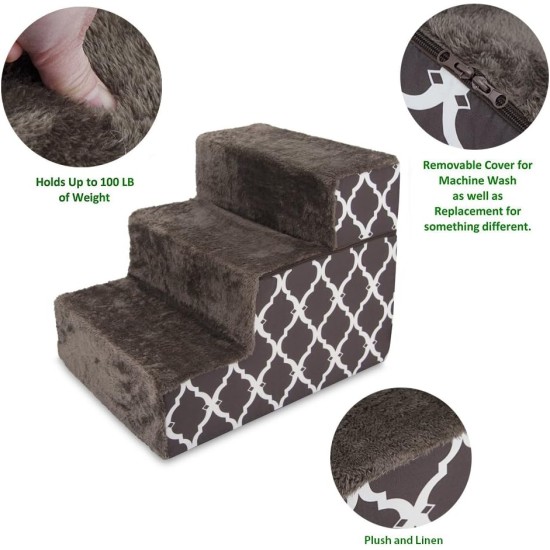Best Pet Supplies Foldable Foam Pet Stairs for Small Dogs and Cats, Portable Ramp Stairs for Couch, Sofa and Bunk Bed Climbing, Non-Slip Balanced Indoor Support, Paw Proof - Best Pet Supplies Foldable Foam Pet Stairs for Small Dogs and Cats, Portable Ramp Stairs for Couch, Sofa and Bunk Bed Climbing, Non-Slip Balanced Indoor Support, Paw Proof -
