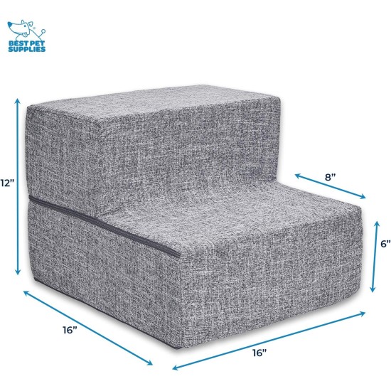 Best Pet Supplies Foldable Foam Pet Stairs for Small Dogs and Cats, Portable Ramp Stairs for Couch, Sofa and Bunk Bed Climbing, Non-Slip Balanced Indoor Support, Paw Proof - Best Pet Supplies Foldable Foam Pet Stairs for Small Dogs and Cats, Portable Ramp Stairs for Couch, Sofa and Bunk Bed Climbing, Non-Slip Balanced Indoor Support, Paw Proof -
