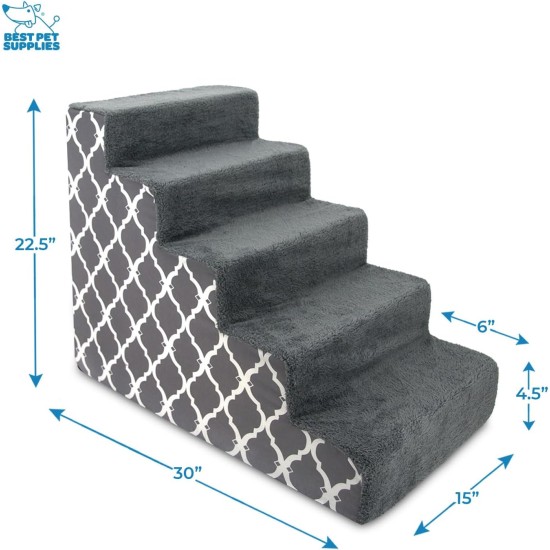 Best Pet Supplies Foldable Foam Pet Stairs for Small Dogs and Cats, Portable Ramp Stairs for Couch, Sofa and Bunk Bed Climbing, Non-Slip Balanced Indoor Support, Paw Proof - Best Pet Supplies Foldable Foam Pet Stairs for Small Dogs and Cats, Portable Ramp Stairs for Couch, Sofa and Bunk Bed Climbing, Non-Slip Balanced Indoor Support, Paw Proof -