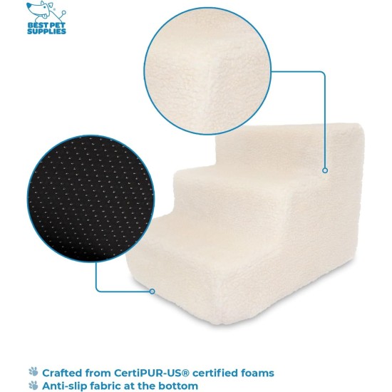 Best Pet Supplies Foldable Foam Pet Stairs for Small Dogs and Cats, Portable Ramp Stairs for Couch, Sofa and Bunk Bed Climbing, Non-Slip Balanced Indoor Support, Paw Proof - Best Pet Supplies Foldable Foam Pet Stairs for Small Dogs and Cats, Portable Ramp Stairs for Couch, Sofa and Bunk Bed Climbing, Non-Slip Balanced Indoor Support, Paw Proof -