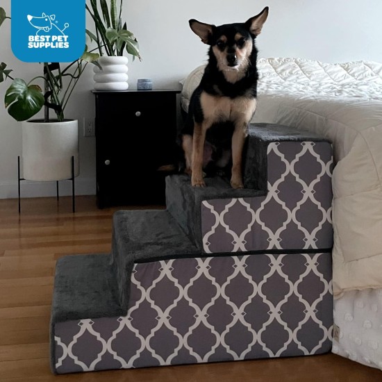 Best Pet Supplies Foldable Foam Pet Stairs for Small Dogs and Cats, Portable Ramp Stairs for Couch, Sofa and Bunk Bed Climbing, Non-Slip Balanced Indoor Support, Paw Proof - Best Pet Supplies Foldable Foam Pet Stairs for Small Dogs and Cats, Portable Ramp Stairs for Couch, Sofa and Bunk Bed Climbing, Non-Slip Balanced Indoor Support, Paw Proof -
