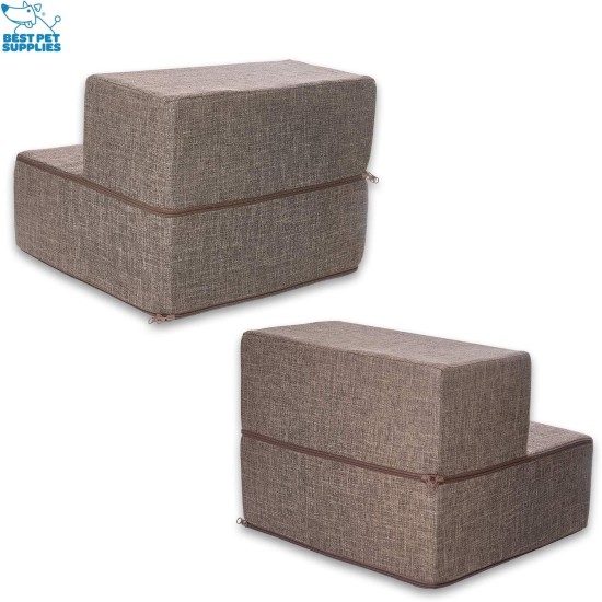 Best Pet Supplies Foldable Foam Pet Stairs for Small Dogs and Cats, Portable Ramp Stairs for Couch, Sofa and Bunk Bed Climbing, Non-Slip Balanced Indoor Support, Paw Proof - Best Pet Supplies Foldable Foam Pet Stairs for Small Dogs and Cats, Portable Ramp Stairs for Couch, Sofa and Bunk Bed Climbing, Non-Slip Balanced Indoor Support, Paw Proof -