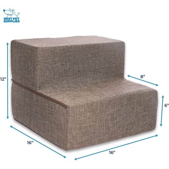 Best Pet Supplies Foldable Foam Pet Stairs for Small Dogs and Cats, Portable Ramp Stairs for Couch, Sofa and Bunk Bed Climbing, Non-Slip Balanced Indoor Support, Paw Proof - Best Pet Supplies Foldable Foam Pet Stairs for Small Dogs and Cats, Portable Ramp Stairs for Couch, Sofa and Bunk Bed Climbing, Non-Slip Balanced Indoor Support, Paw Proof -
