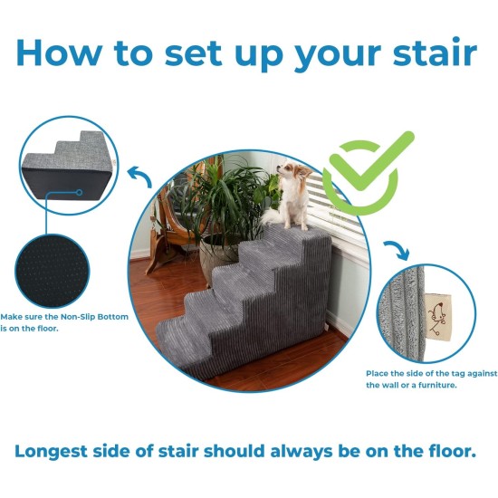 Best Pet Supplies Foldable Foam Pet Stairs for Small Dogs and Cats, Portable Ramp Stairs for Couch, Sofa and Bunk Bed Climbing, Non-Slip Balanced Indoor Support, Paw Proof - Best Pet Supplies Foldable Foam Pet Stairs for Small Dogs and Cats, Portable Ramp Stairs for Couch, Sofa and Bunk Bed Climbing, Non-Slip Balanced Indoor Support, Paw Proof -