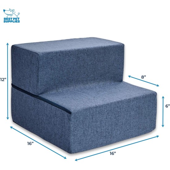 Best Pet Supplies Foldable Foam Pet Stairs for Small Dogs and Cats, Portable Ramp Stairs for Couch, Sofa and Bunk Bed Climbing, Non-Slip Balanced Indoor Support, Paw Proof - Best Pet Supplies Foldable Foam Pet Stairs for Small Dogs and Cats, Portable Ramp Stairs for Couch, Sofa and Bunk Bed Climbing, Non-Slip Balanced Indoor Support, Paw Proof -