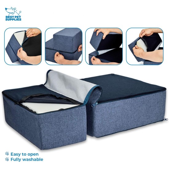 Best Pet Supplies Foldable Foam Pet Stairs for Small Dogs and Cats, Portable Ramp Stairs for Couch, Sofa and Bunk Bed Climbing, Non-Slip Balanced Indoor Support, Paw Proof - Best Pet Supplies Foldable Foam Pet Stairs for Small Dogs and Cats, Portable Ramp Stairs for Couch, Sofa and Bunk Bed Climbing, Non-Slip Balanced Indoor Support, Paw Proof -