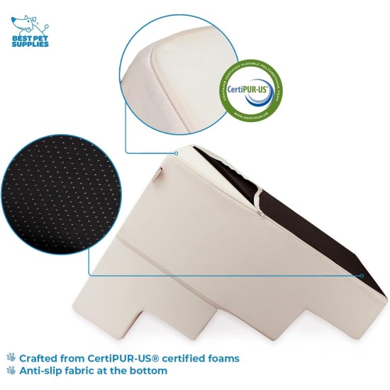 Best Pet Supplies Foldable Foam Pet Stairs for Small Dogs and Cats, Portable Ramp Stairs for Couch, Sofa and Bunk Bed Climbing, Non-Slip Balanced Indoor Support, Paw Proof - Best Pet Supplies Foldable Foam Pet Stairs for Small Dogs and Cats, Portable Ramp Stairs for Couch, Sofa and Bunk Bed Climbing, Non-Slip Balanced Indoor Support, Paw Proof -
