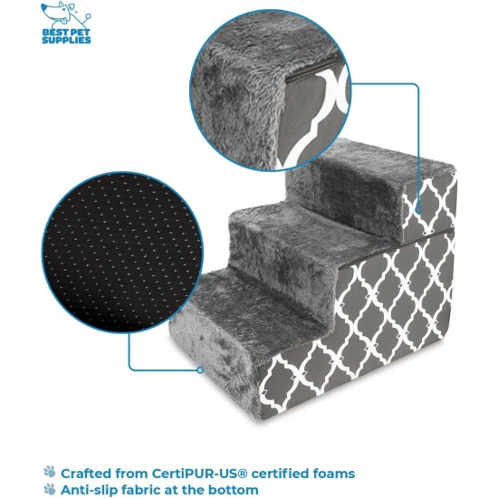Best Pet Supplies Foldable Foam Pet Stairs for Small Dogs and Cats, Portable Ramp Stairs for Couch, Sofa and Bunk Bed Climbing, Non-Slip Balanced Indoor Support, Paw Proof - Best Pet Supplies Foldable Foam Pet Stairs for Small Dogs and Cats, Portable Ramp Stairs for Couch, Sofa and Bunk Bed Climbing, Non-Slip Balanced Indoor Support, Paw Proof -