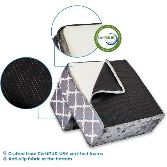 Best Pet Supplies Foldable Foam Pet Stairs for Small Dogs and Cats, Portable Ramp Stairs for Couch, Sofa and Bunk Bed Climbing, Non-Slip Balanced Indoor Support, Paw Proof - Best Pet Supplies Foldable Foam Pet Stairs for Small Dogs and Cats, Portable Ramp Stairs for Couch, Sofa and Bunk Bed Climbing, Non-Slip Balanced Indoor Support, Paw Proof -