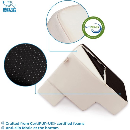 Best Pet Supplies Folding Pet Stairs with CertiPUR-US Certified Foam for Small to Medium Dogs/Cats, Ivory, 4 Steps (H:22") Best Pet Supplies Folding Pet Stairs with CertiPUR-US Certified Foam for Small to Medium Dogs/Cats, Ivory, 4 Steps (H:22")