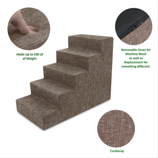Best Pet Supplies Folding Pet Stairs with CertiPUR-US Certified Foam for Small to Medium Dogs/Cats, Ivory, 4 Steps (H:22") Best Pet Supplies Folding Pet Stairs with CertiPUR-US Certified Foam for Small to Medium Dogs/Cats, Ivory, 4 Steps (H:22")