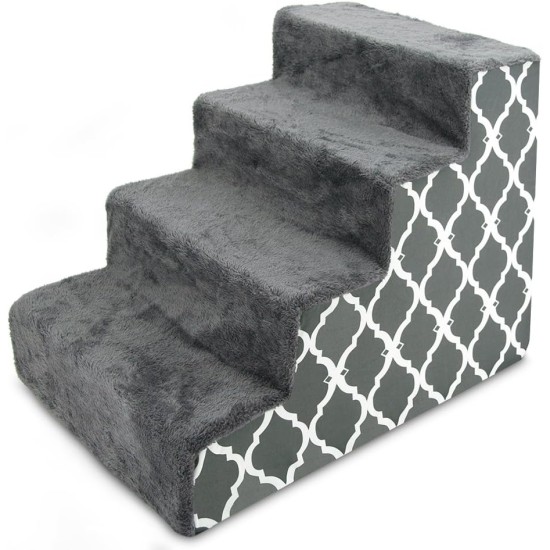 Best Pet Supplies Folding Pet Stairs with CertiPUR-US Certified Foam for Small to Medium Dogs/Cats, Ivory, 4 Steps (H:22") Best Pet Supplies Folding Pet Stairs with CertiPUR-US Certified Foam for Small to Medium Dogs/Cats, Ivory, 4 Steps (H:22")