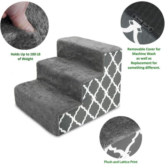 Best Pet Supplies Folding Pet Stairs with CertiPUR-US Certified Foam for Small to Medium Dogs/Cats, Ivory, 4 Steps (H:22") Best Pet Supplies Folding Pet Stairs with CertiPUR-US Certified Foam for Small to Medium Dogs/Cats, Ivory, 4 Steps (H:22")