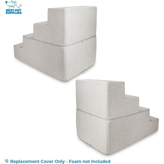 Best Pet Supplies Folding Pet Stairs with CertiPUR-US Certified Foam for Small to Medium Dogs/Cats, Ivory, 4 Steps (H:22") Best Pet Supplies Folding Pet Stairs with CertiPUR-US Certified Foam for Small to Medium Dogs/Cats, Ivory, 4 Steps (H:22")