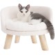 BingoPaw Raised Cat Sofa, Dog Sofa, for Cats, Puppy, Dogs, Avant-Garde Style Pet Sofa, Cat Stool with Wooden Legs, Sturdy Structure Cat Bed with Comfortable Cushion, 40/60 cm, White BingoPaw Raised Cat Sofa, Dog Sofa, for Cats, Puppy, Dogs, Avant-Garde Style Pet Sofa, Cat Stool with Wooden Legs, Sturdy Structure Cat Bed with Comfortable Cushion, 40/60 cm, White