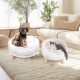 BingoPaw Raised Cat Sofa, Dog Sofa, for Cats, Puppy, Dogs, Avant-Garde Style Pet Sofa, Cat Stool with Wooden Legs, Sturdy Structure Cat Bed with Comfortable Cushion, 40/60 cm, White BingoPaw Raised Cat Sofa, Dog Sofa, for Cats, Puppy, Dogs, Avant-Garde Style Pet Sofa, Cat Stool with Wooden Legs, Sturdy Structure Cat Bed with Comfortable Cushion, 40/60 cm, White