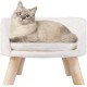 BingoPaw Raised Cat Sofa, Dog Sofa, for Cats, Puppy, Dogs, Avant-Garde Style Pet Sofa, Cat Stool with Wooden Legs, Sturdy Structure Cat Bed with Comfortable Cushion, 40/60 cm, White BingoPaw Raised Cat Sofa, Dog Sofa, for Cats, Puppy, Dogs, Avant-Garde Style Pet Sofa, Cat Stool with Wooden Legs, Sturdy Structure Cat Bed with Comfortable Cushion, 40/60 cm, White