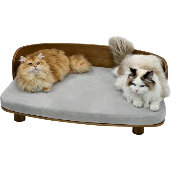 BinoPaw Elegant Dog Sofa with Wooden Frame, Raised Pet Bed, Cat Sofa for Dogs and Large Cats up to 20 kg, 83 x 57 cm BinoPaw Elegant Dog Sofa with Wooden Frame, Raised Pet Bed, Cat Sofa for Dogs and Large Cats up to 20 kg, 83 x 57 cm