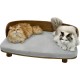 BinoPaw Elegant Dog Sofa with Wooden Frame, Raised Pet Bed, Cat Sofa for Dogs and Large Cats up to 20 kg, 83 x 57 cm BinoPaw Elegant Dog Sofa with Wooden Frame, Raised Pet Bed, Cat Sofa for Dogs and Large Cats up to 20 kg, 83 x 57 cm