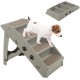 COSTWAY 4-Tier Pet Stairs with Carpeted, Dog Stairs Plastic Cat Stairs Foldable Dog Ramp Portable Pet Stairs for Dogs and Cats, Animal Ramp for Climbing and Scratching (Grey)