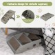 COSTWAY 4-Tier Pet Stairs with Carpeted, Dog Stairs Plastic Cat Stairs Foldable Dog Ramp Portable Pet Stairs for Dogs and Cats, Animal Ramp for Climbing and Scratching (Grey)