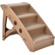 COSTWAY 4-Tier Pet Stairs with Carpeted, Dog Stairs Plastic Cat Stairs Foldable Dog Ramp Portable Pet Stairs for Dogs and Cats, Animal Ramp for Climbing and Scratching (Grey)