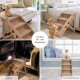 COSTWAY 4-Tier Pet Stairs with Carpeted, Dog Stairs Plastic Cat Stairs Foldable Dog Ramp Portable Pet Stairs for Dogs and Cats, Animal Ramp for Climbing and Scratching (Grey)