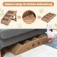 COSTWAY 4-Tier Pet Stairs with Carpeted, Dog Stairs Plastic Cat Stairs Foldable Dog Ramp Portable Pet Stairs for Dogs and Cats, Animal Ramp for Climbing and Scratching (Grey)
