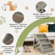 COSTWAY 4-Tier Pet Stairs with Carpeted, Dog Stairs Plastic Cat Stairs Foldable Dog Ramp Portable Pet Stairs for Dogs and Cats, Animal Ramp for Climbing and Scratching (Grey)