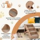 COSTWAY 4-Tier Pet Stairs with Carpeted, Dog Stairs Plastic Cat Stairs Foldable Dog Ramp Portable Pet Stairs for Dogs and Cats, Animal Ramp for Climbing and Scratching (Grey)